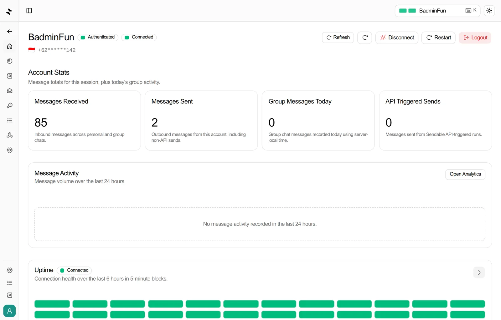 Sendable dashboard preview
